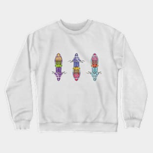 3 Vespa Piaggio scooters from above Crewneck Sweatshirt